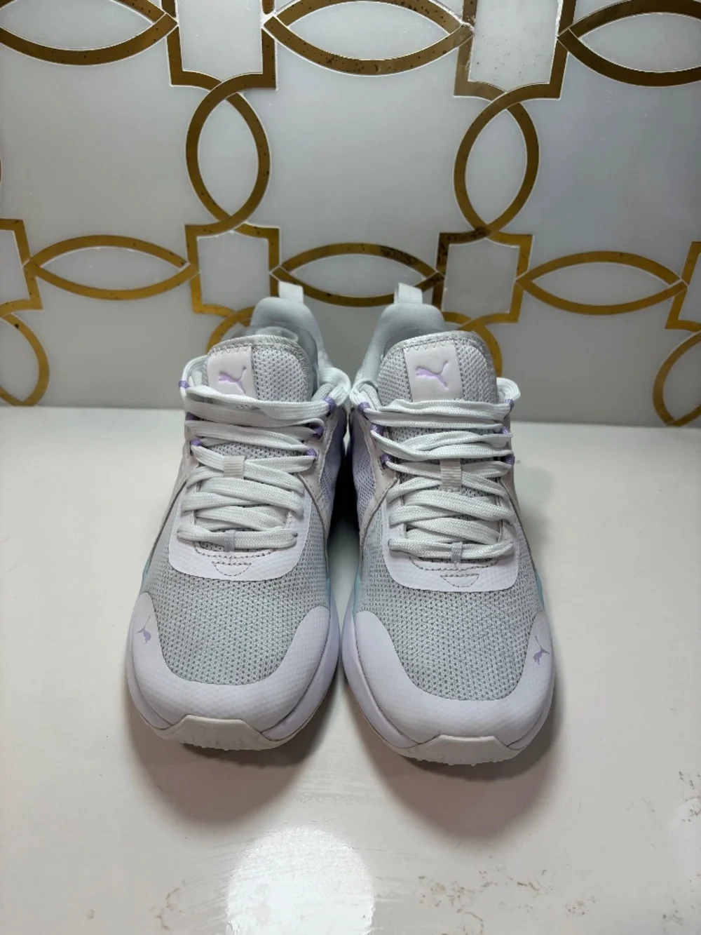 Puma Anzarun Running Shoes Women's 8.5 White Glow Light Lavender 374255-22